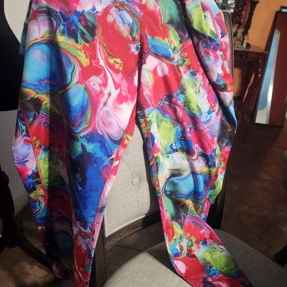 Ashley Stewart Colorful Abstract Pants  Leggings 26 28 New, Without Tag
